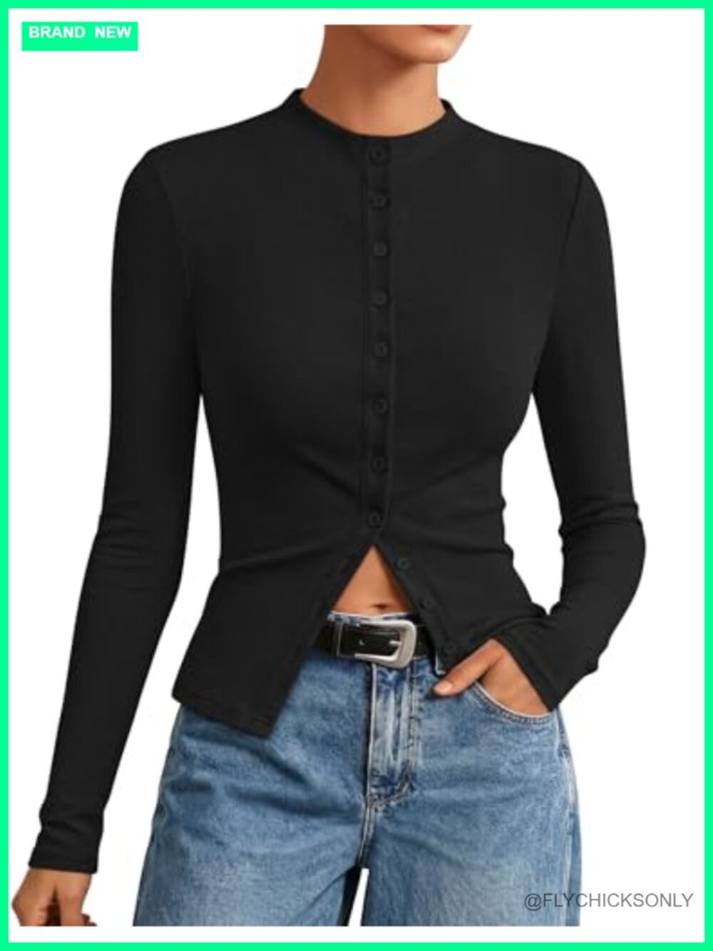 Women's Mock Neck Lightweight Cardigan Sweater Long Sleeve Knit